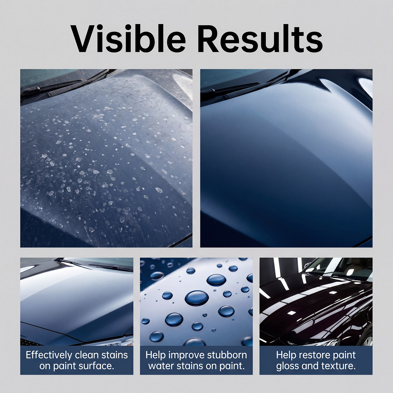 Car Water Stain Cleaner Efficient Detergent For Windshield Window Daily Gloss Maintenance