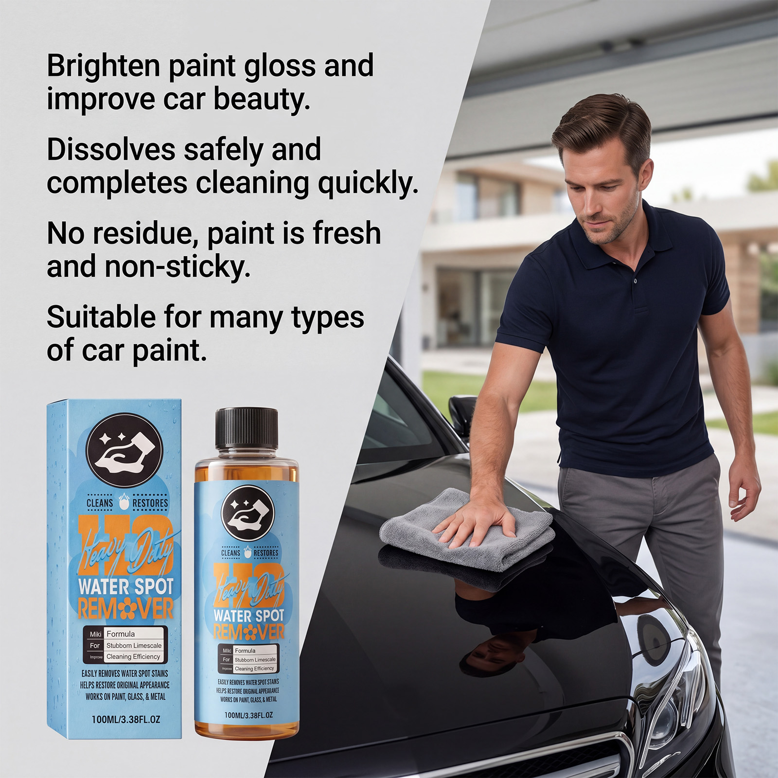 Car Water Stain Cleaner Efficient Detergent For Windshield Window Daily Gloss Maintenance