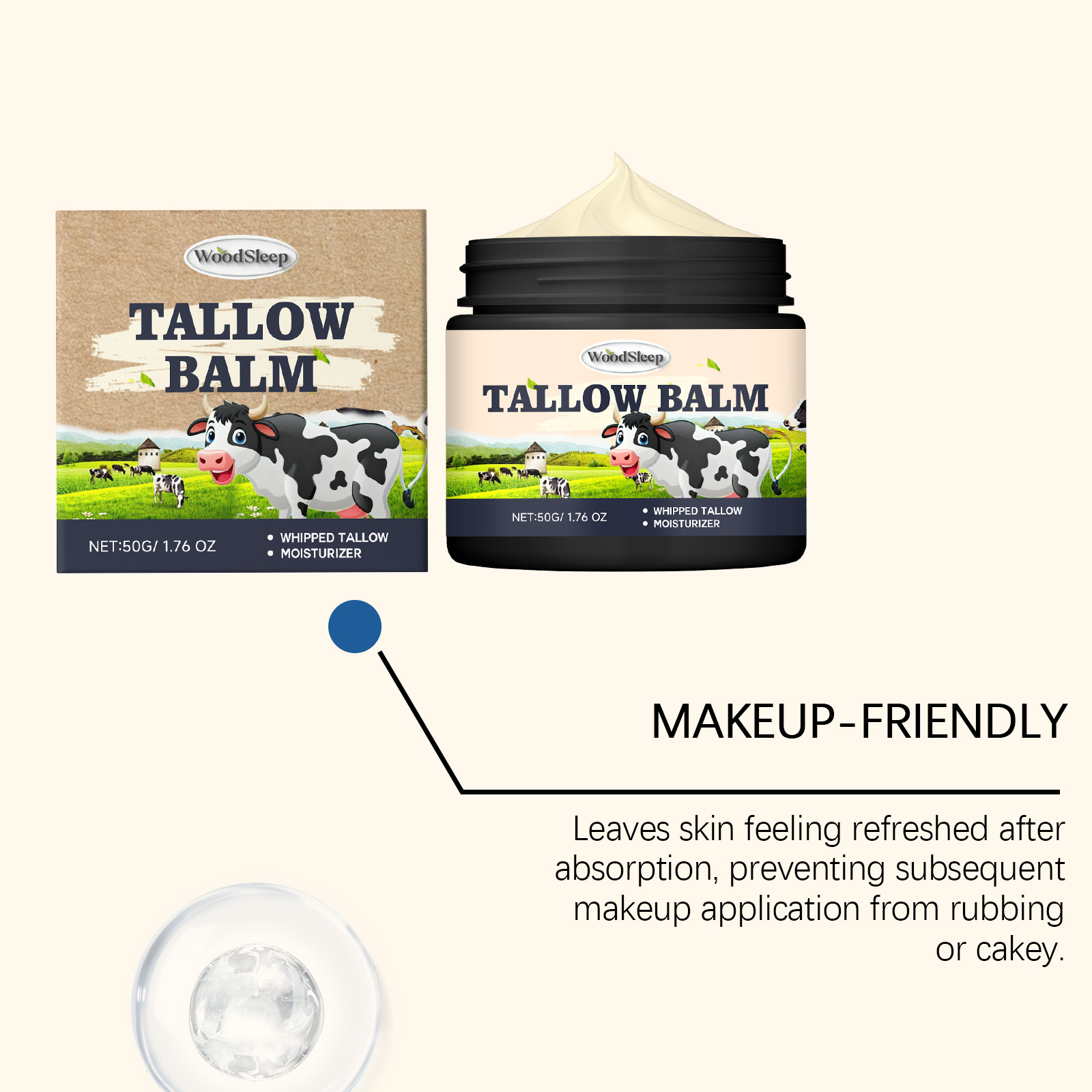 Tallow Moisturizing Cream For Body Skin Smooth Delicate Elastic Hydrating Soft Nourishing Care Lotion