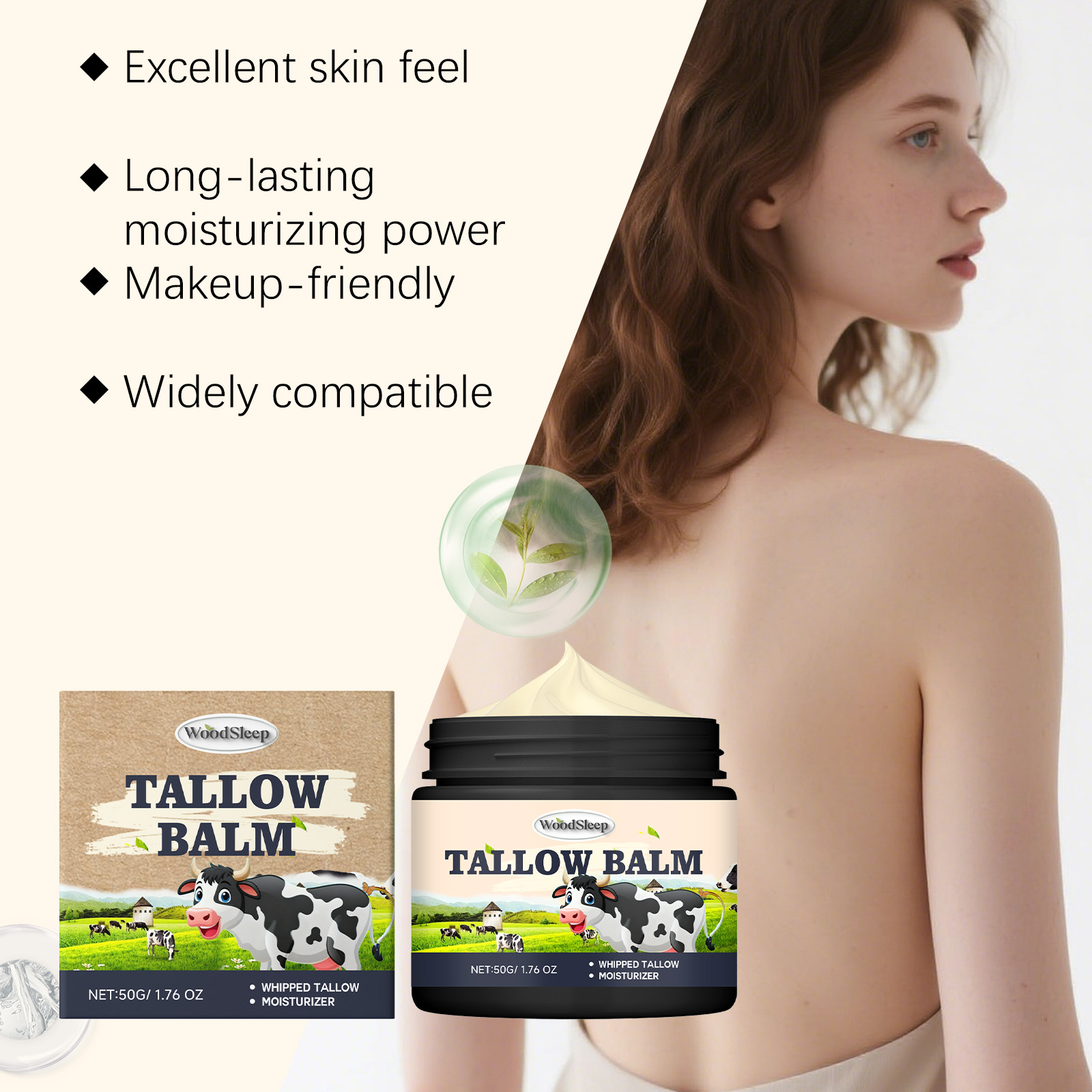 Tallow Moisturizing Cream For Body Skin Smooth Delicate Elastic Hydrating Soft Nourishing Care Lotion