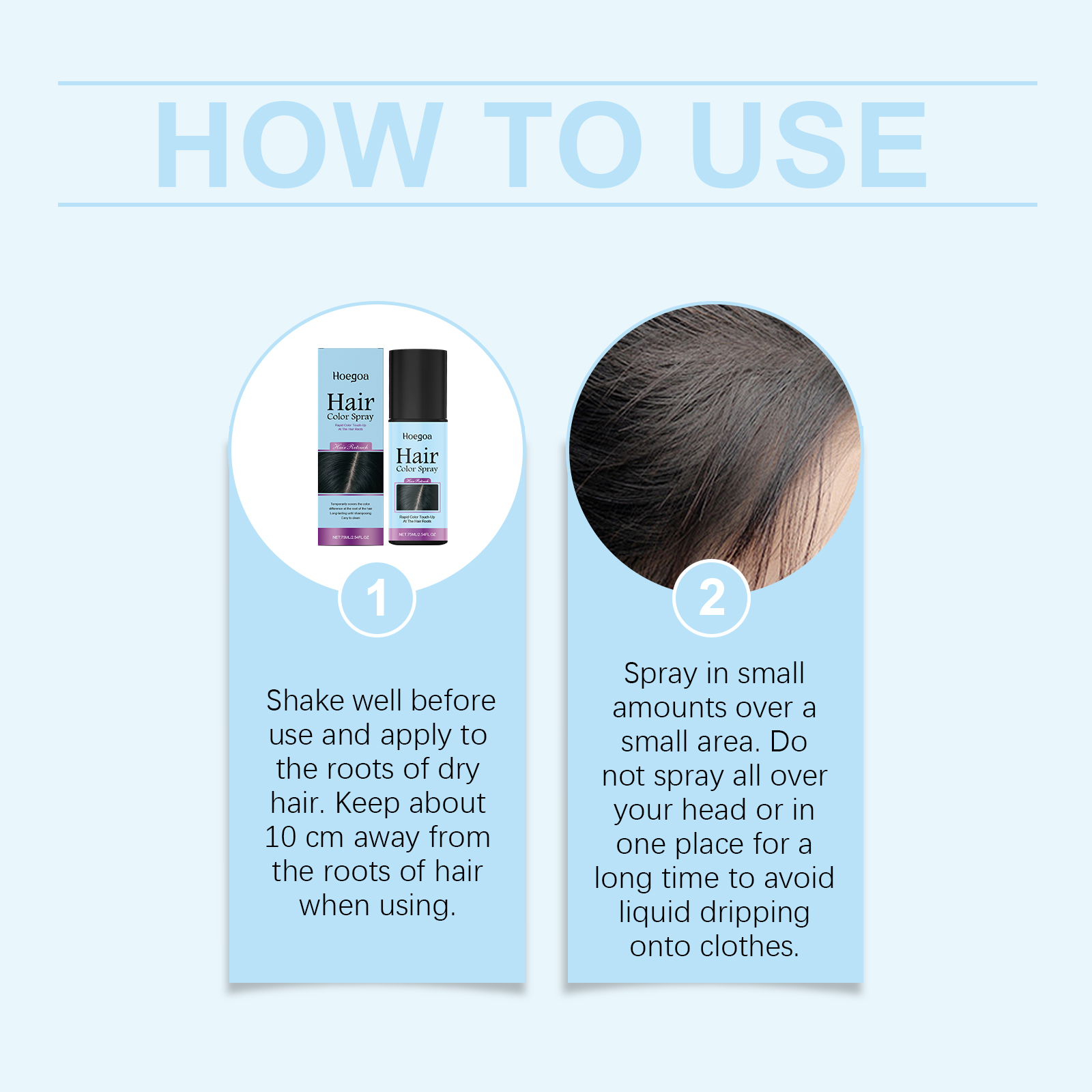 Disposable Hair Touch Up Spray Dark Brown Long Lasting Coverage Easy To Clean Portable Daily Gentle Natural Hairdressing