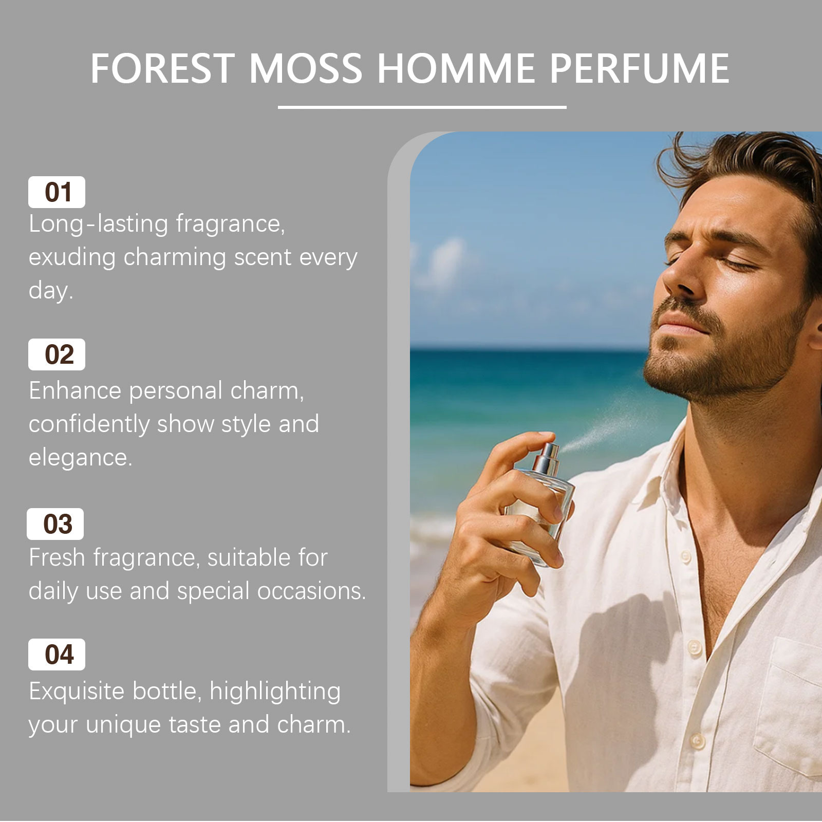 Men Perfume Fresh Forest Cologne Woody Fragrance Mild Gentle Long Lasting Charming Male Daily Scent