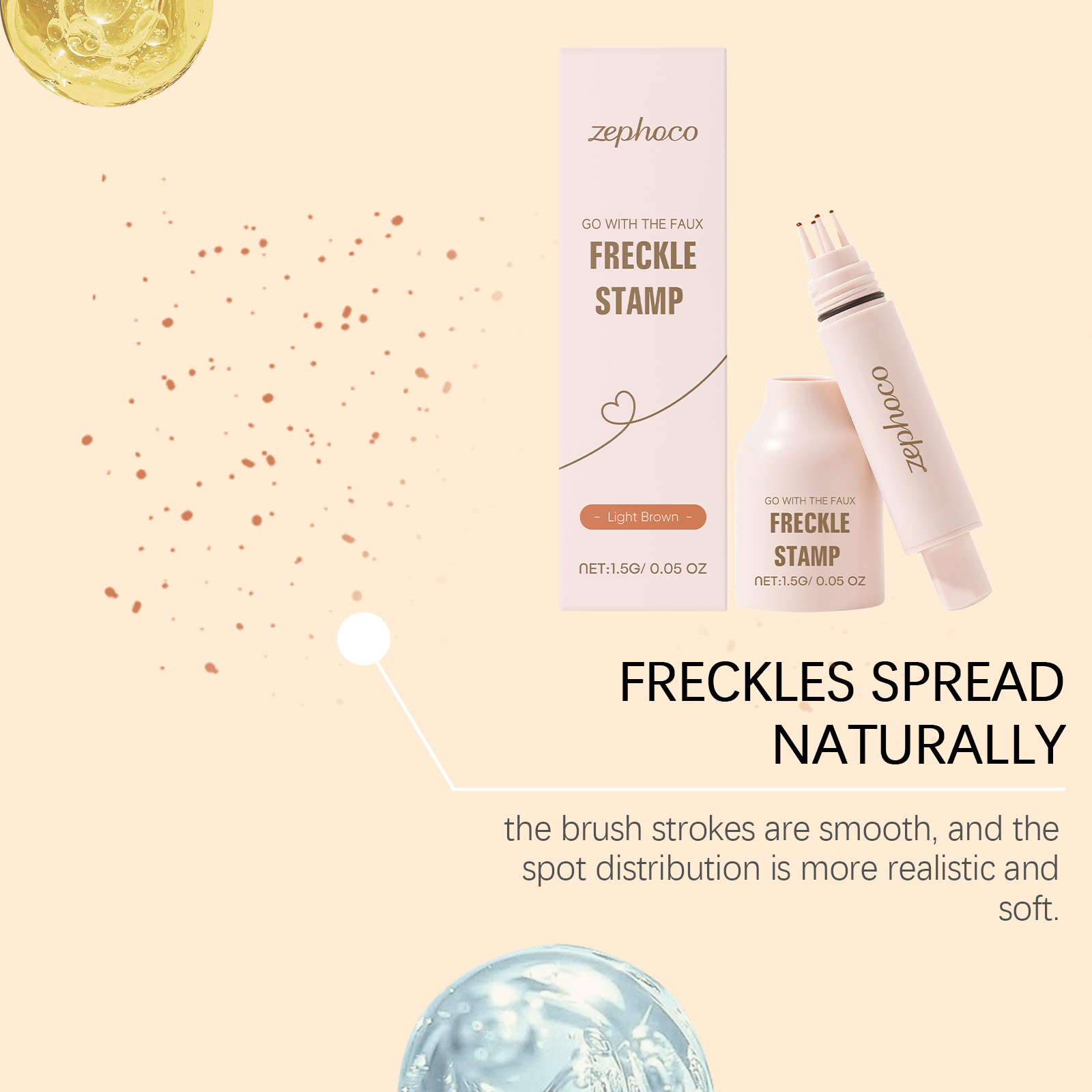 Light Brown Natural Freckle Pen Smooth Strokes Easy Coloring Creative Makeup For Face Spot Drawing