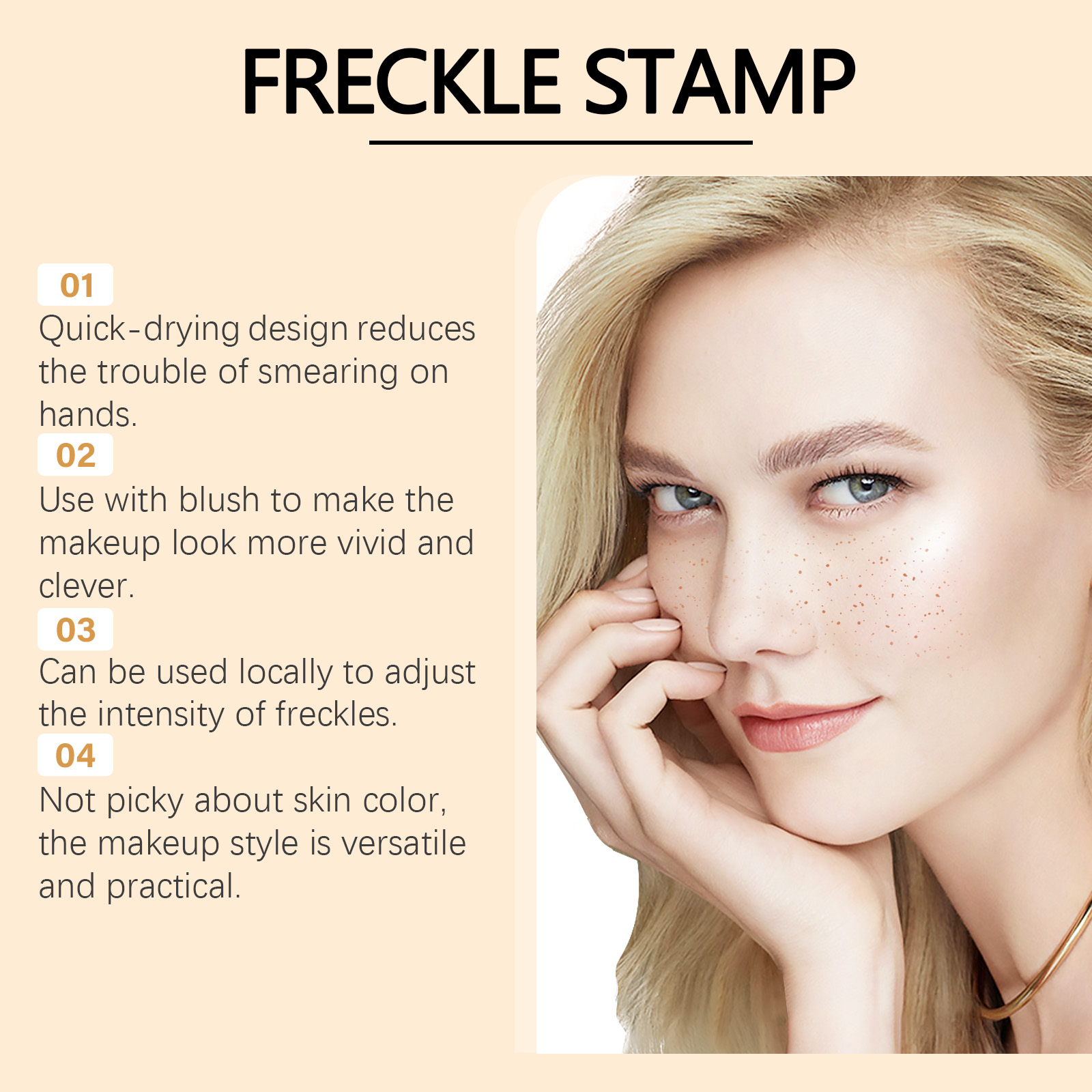 Light Brown Natural Freckle Pen Smooth Strokes Easy Coloring Creative Makeup For Face Spot Drawing