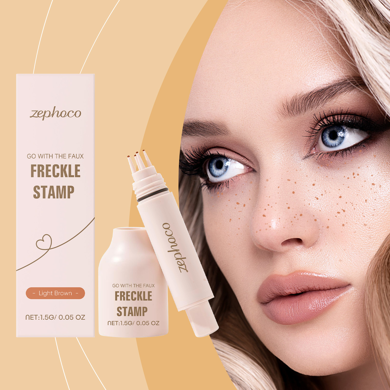 Light Brown Natural Freckle Pen Smooth Strokes Easy Coloring Creative Makeup For Face Spot Drawing