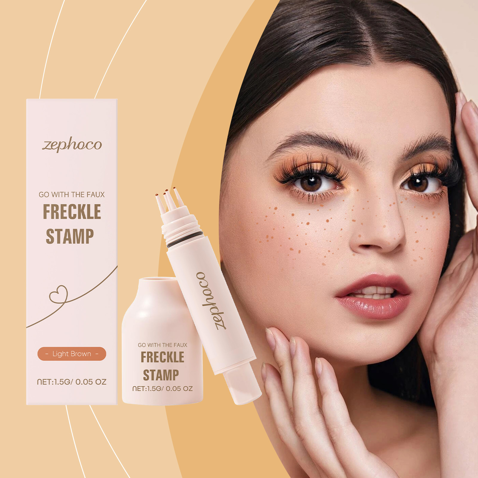 Light Brown Natural Freckle Pen Smooth Strokes Easy Coloring Creative Makeup For Face Spot Drawing