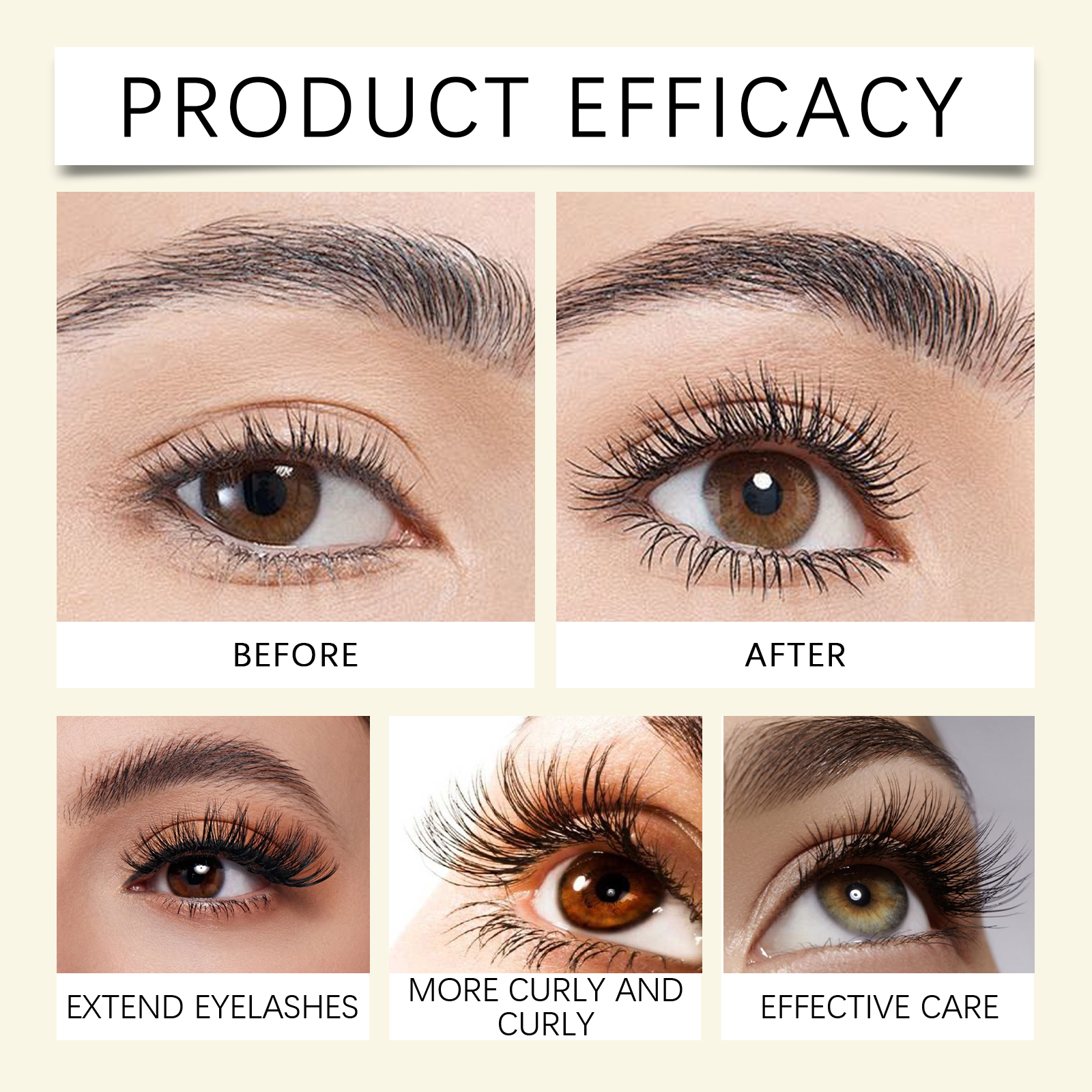 Thick Lengthening Mascara For Eye Area Natural Non Smudge Dense Non Clumping Sweat Proof