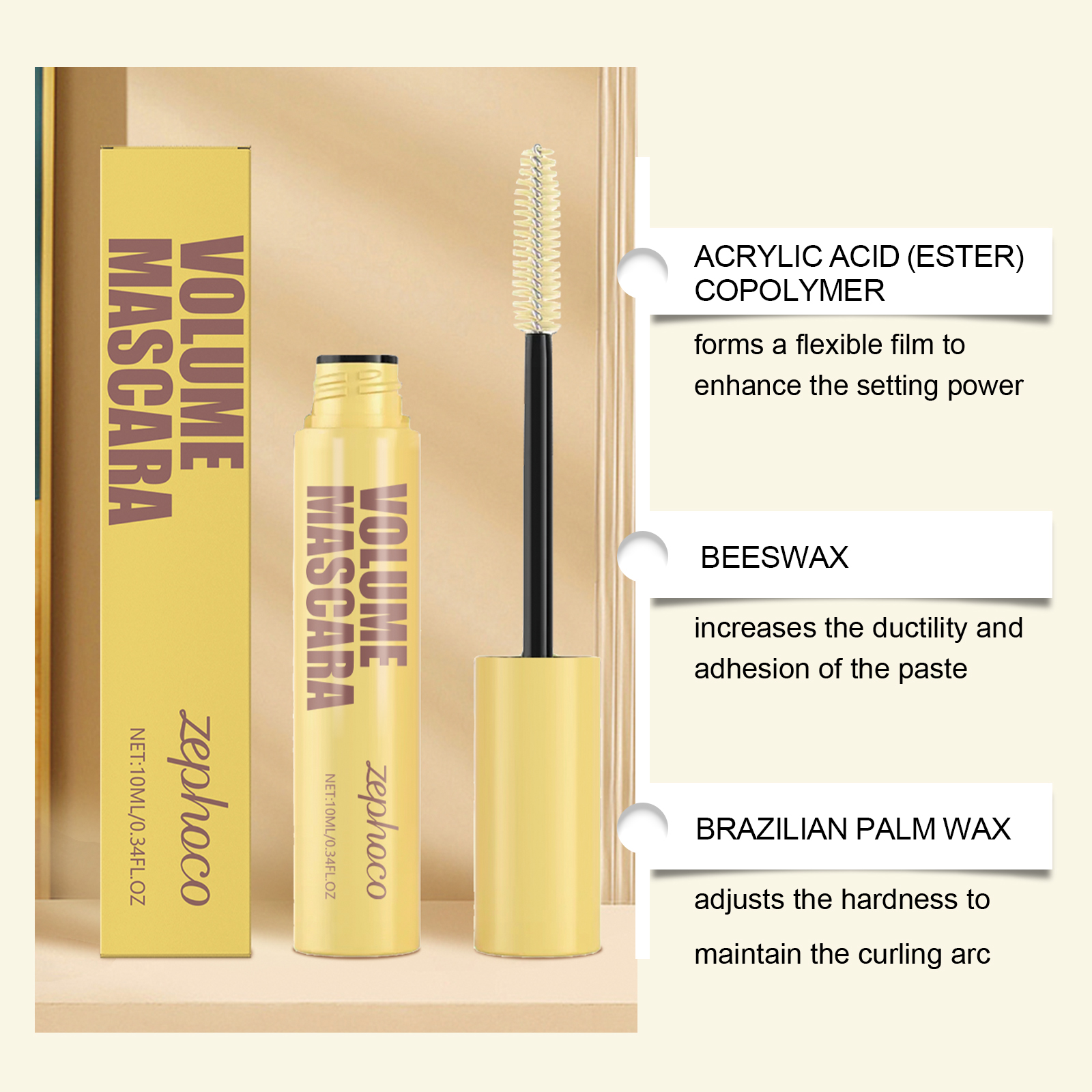 Thick Lengthening Mascara For Eye Area Natural Non Smudge Dense Non Clumping Sweat Proof