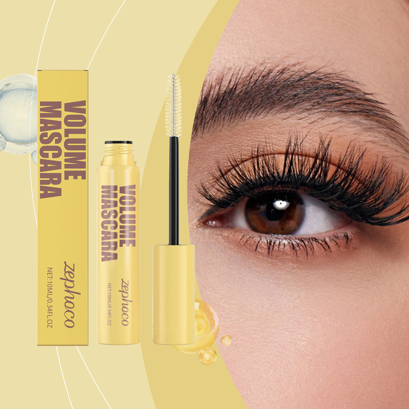Thick Lengthening Mascara For Eye Area Natural Non Smudge Dense Non Clumping Sweat Proof