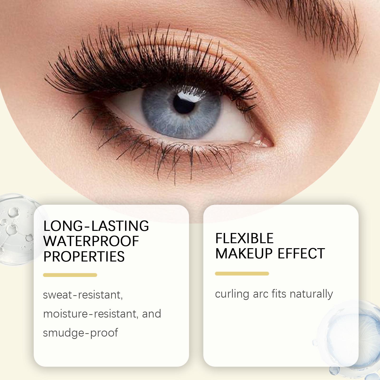 Thick Lengthening Mascara For Eye Area Natural Non Smudge Dense Non Clumping Sweat Proof