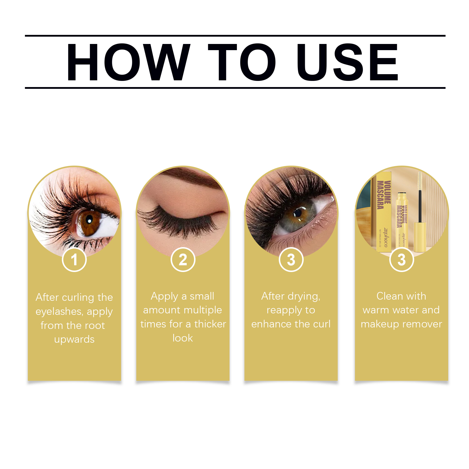Thick Lengthening Mascara For Eye Area Natural Non Smudge Dense Non Clumping Sweat Proof
