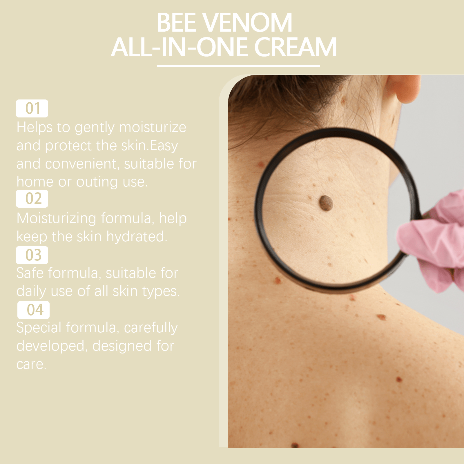 Bee Venom Skin Care Cream Body Skin Clean Remove Warts Smooth Body Skin Care Lotion
