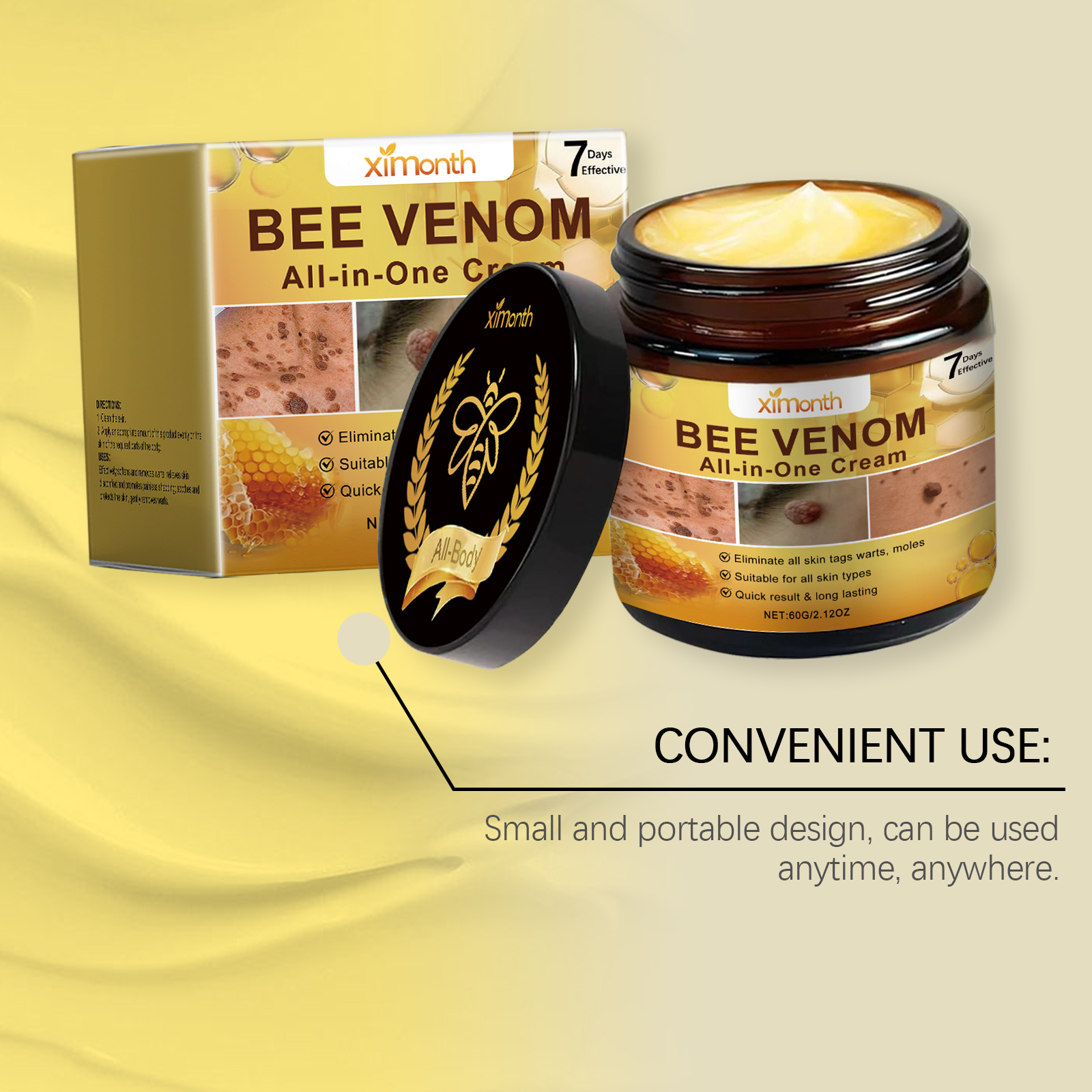 Bee Venom Skin Care Cream Body Skin Clean Remove Warts Smooth Body Skin Care Lotion