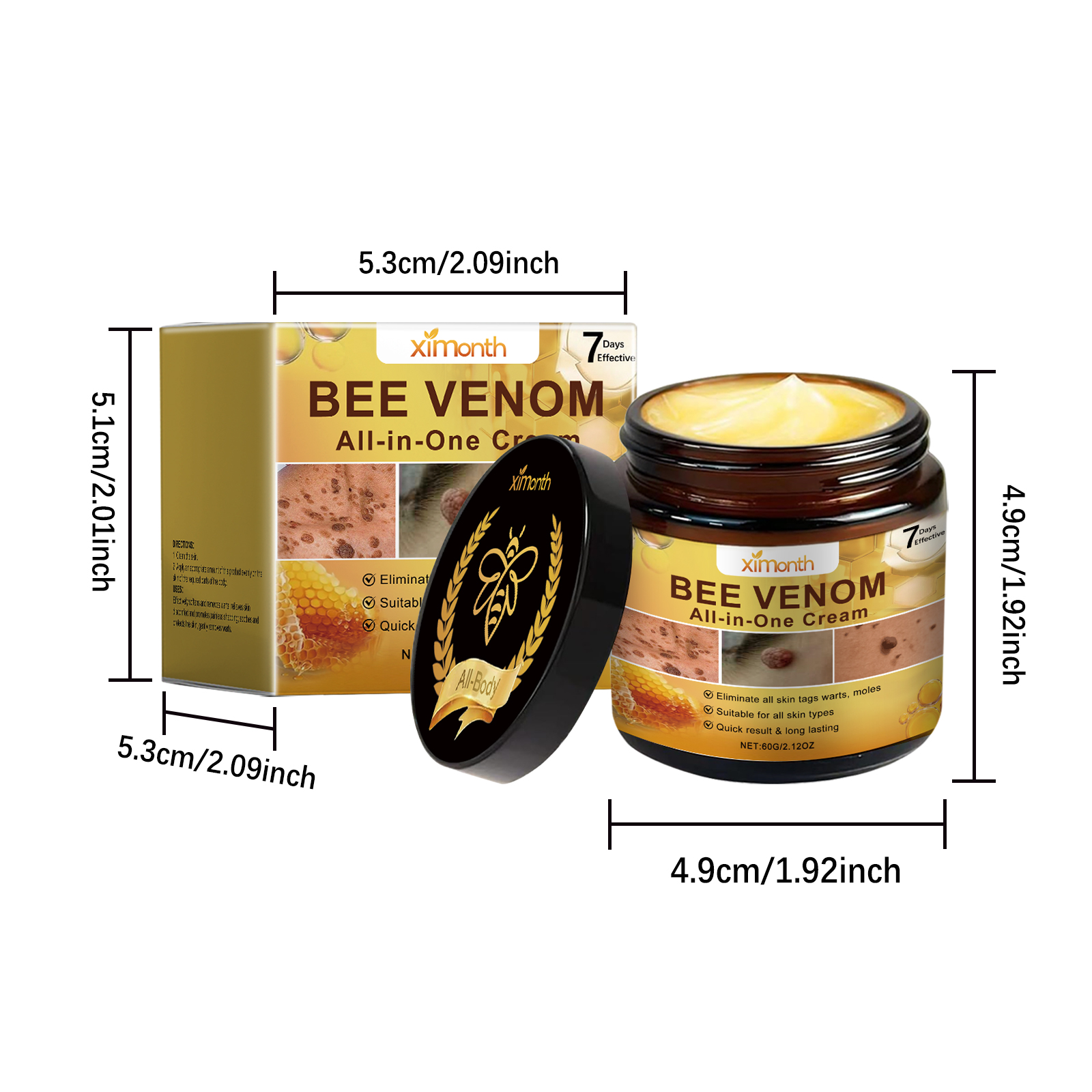 Bee Venom Skin Care Cream Body Skin Clean Remove Warts Smooth Body Skin Care Lotion
