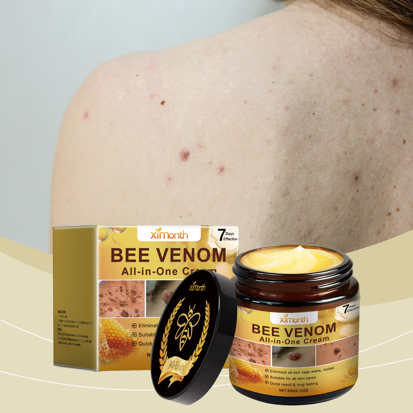 Bee Venom Skin Care Cream Body Skin Clean Remove Warts Smooth Body Skin Care Lotion