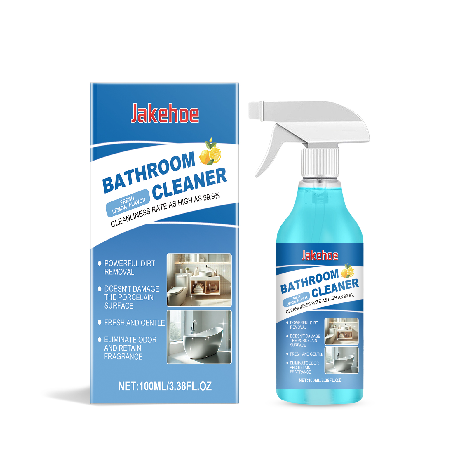 (White Peach Oolong) Bathroom Cleaner Powerful Stain Remover For Ceramic Tile Glass Shower Basin Toilet Sink