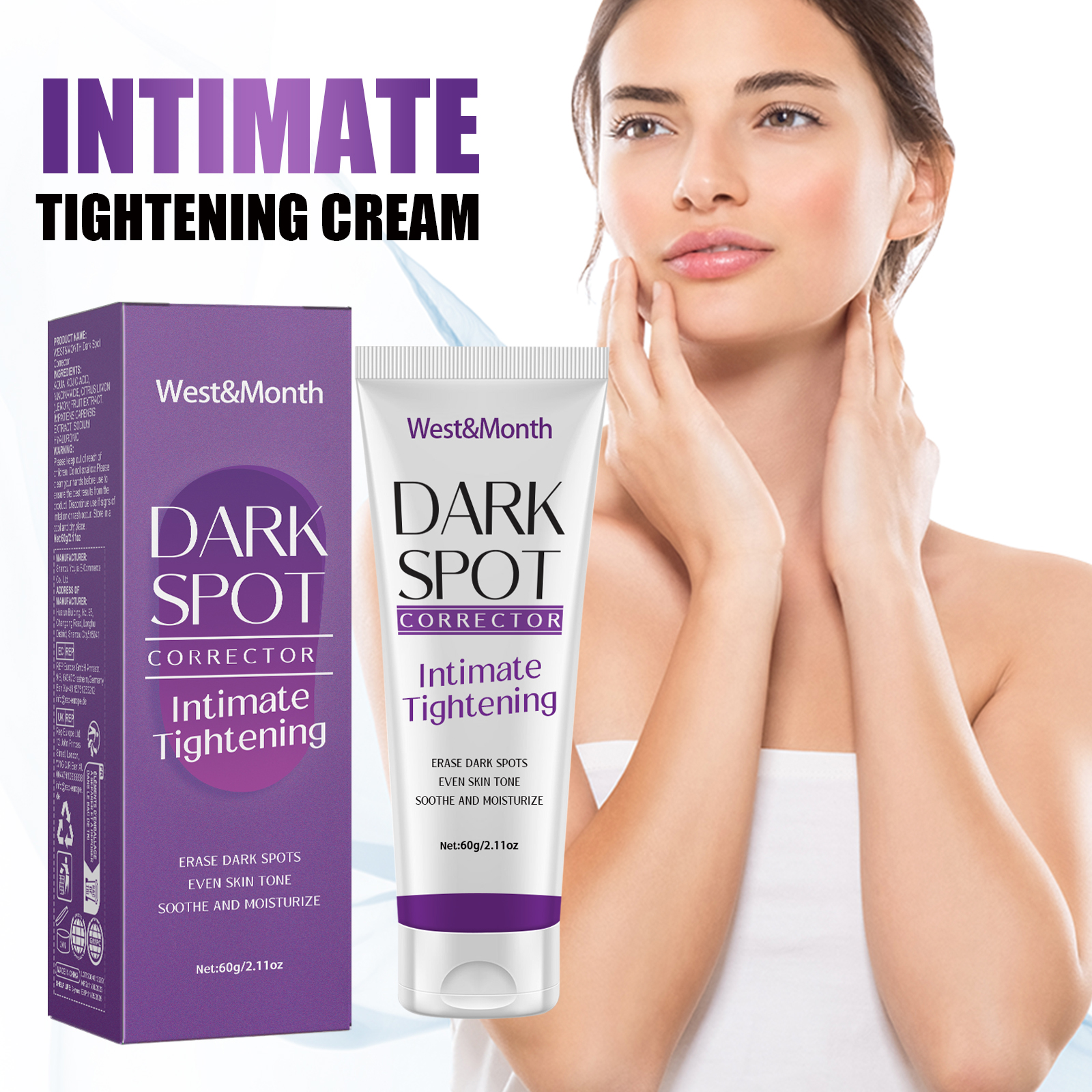 Body Moisturizing Cream Kojic Acid Niacinamide Brightening For Underarm Elbow Knee Even Tone Daily Skin Care 60g