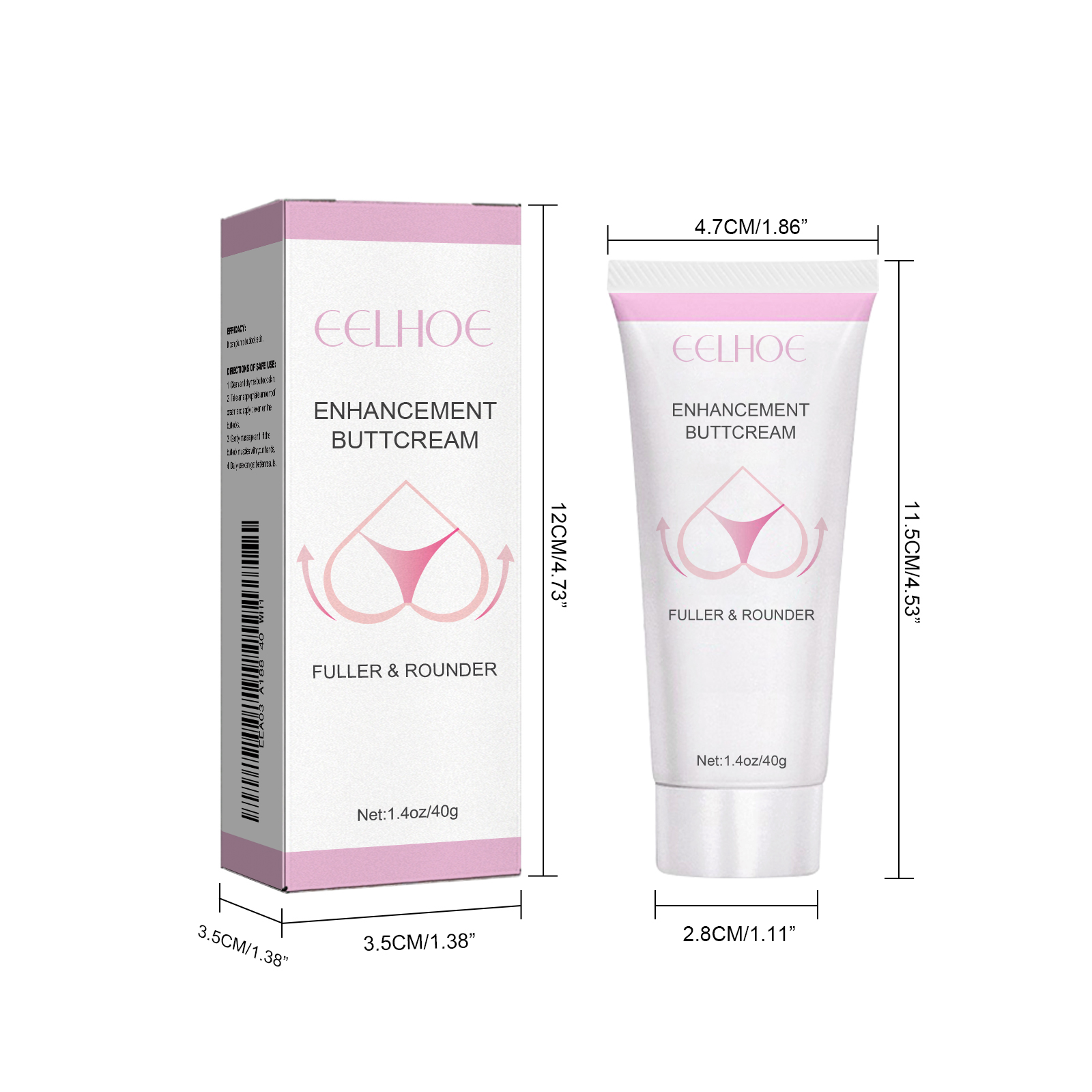 Hip Plumping Cream Firming Moisturizing For Buttock Massage And Daily Body Shaping Care 40g