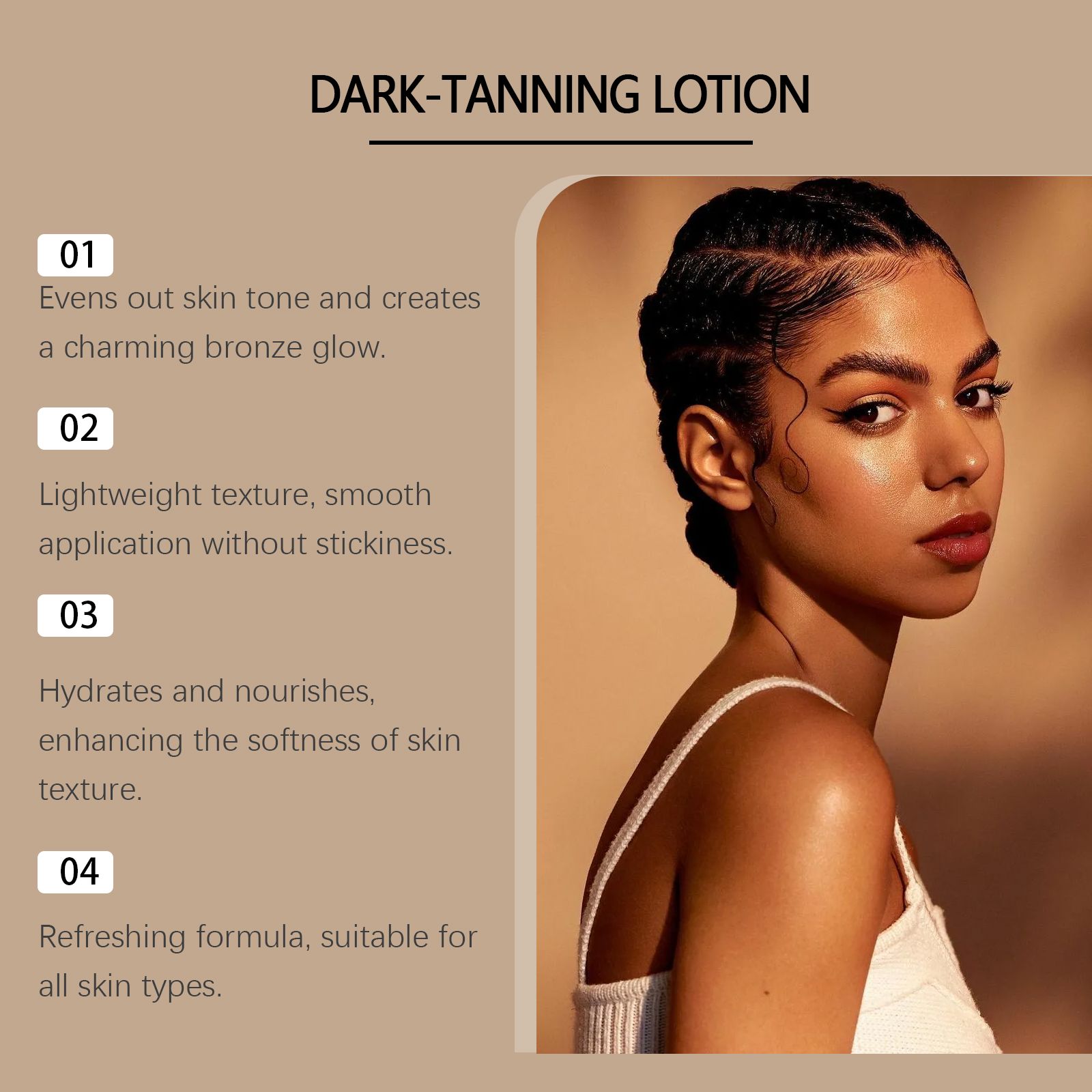 Coconut Tanning Lotion For Summer Bronzed Glow Moisturizing Even Skin Tone Daily Body Care