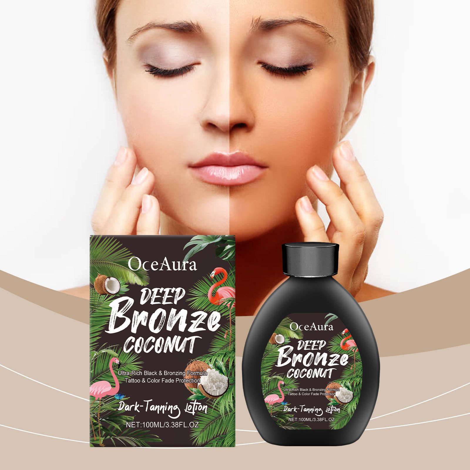 Coconut Tanning Lotion For Summer Bronzed Glow Moisturizing Even Skin Tone Daily Body Care