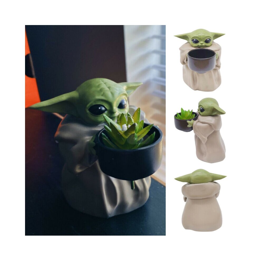 Star Wars Mandalorian Baby Yoda Planter Pot ''The Child Holding Cup'' Model Toys
