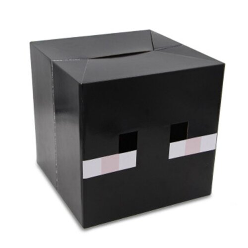 (Black Enderman) Minecraft Cardboard Headgear Box Cosplay Costume