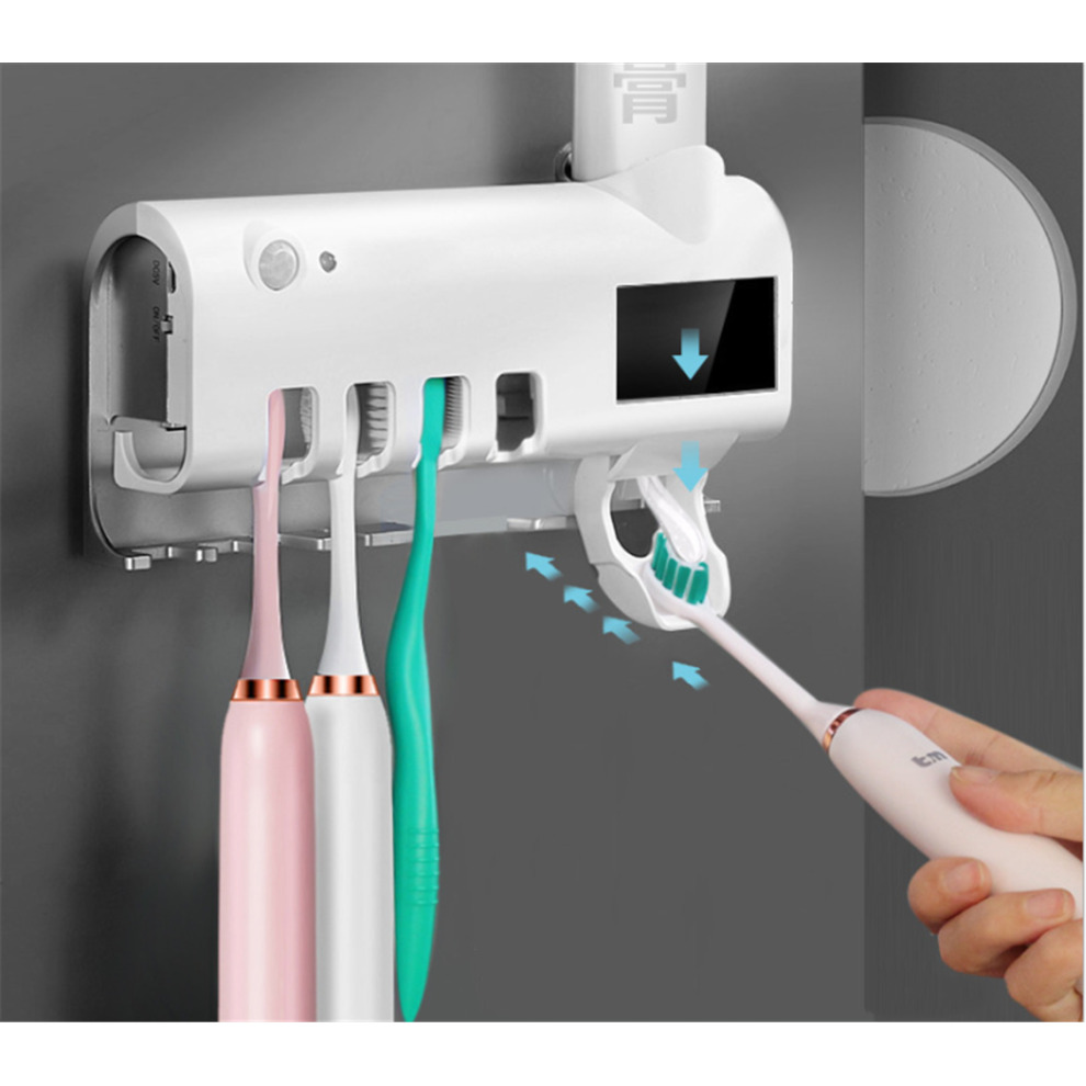 (Black) Toothbrush Sterilizer Smart UV Sterilization