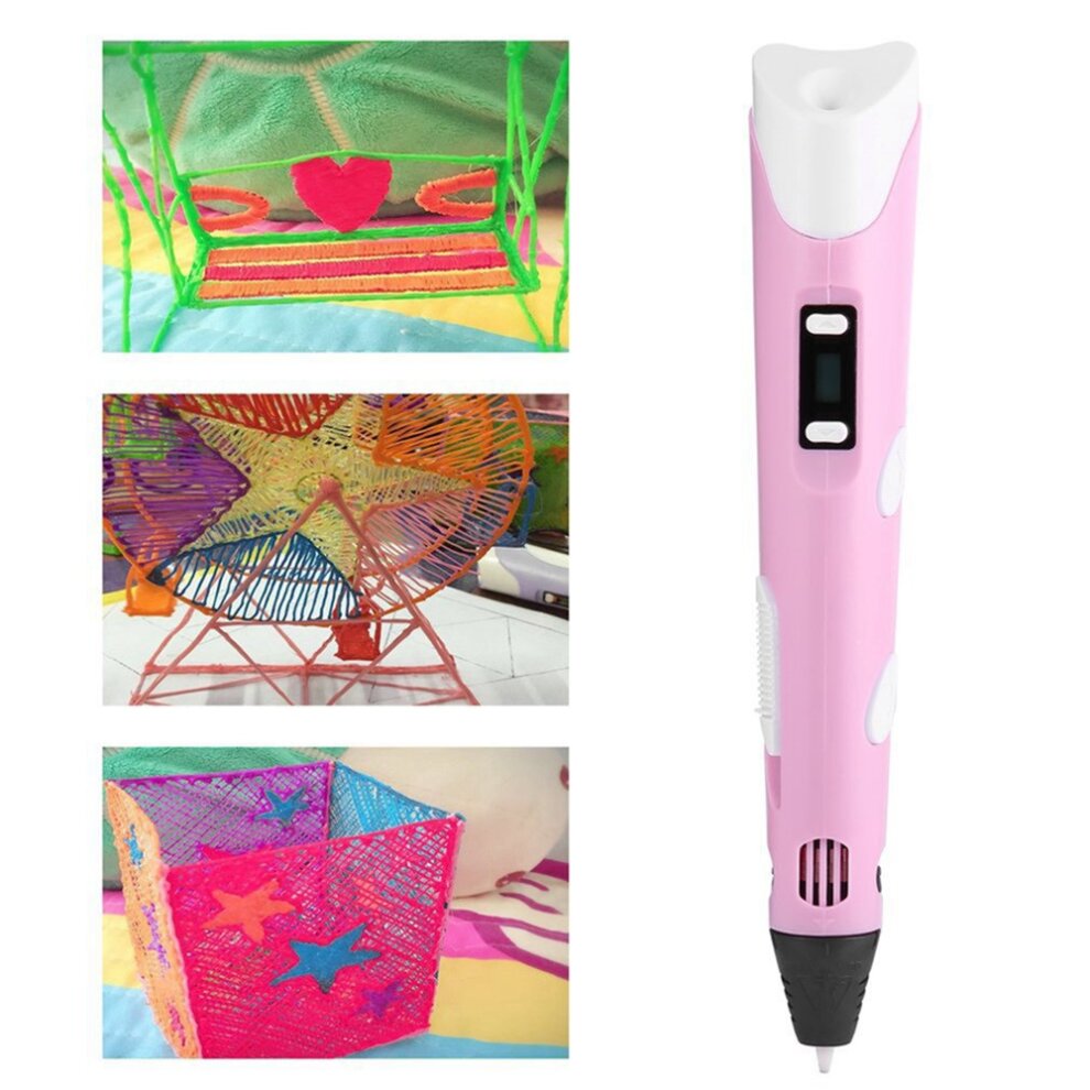 (Pink) 3D Printing Pen PLA Filament Refills Compatible PLA  ABS Creative Toy Perfect Arts Crafts Gift for Kids Adults 3D Printing Drawing Pens Printer LCD Screen