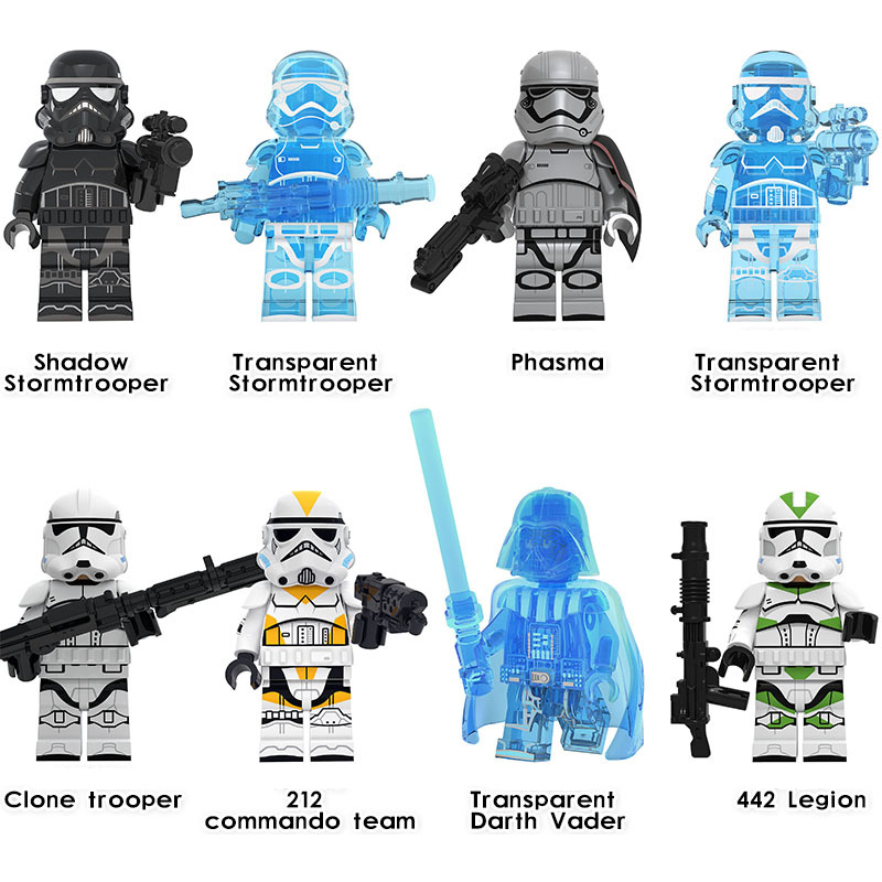 Star Wars Minifigures Fits Lego 8 Pieces Children Assemble Building Blocks Toy Collectibles Movie Characters Action Figures with Weapons Kids Fans Boys Teens Toy as DIY Christmas Advent Calendar Supplies