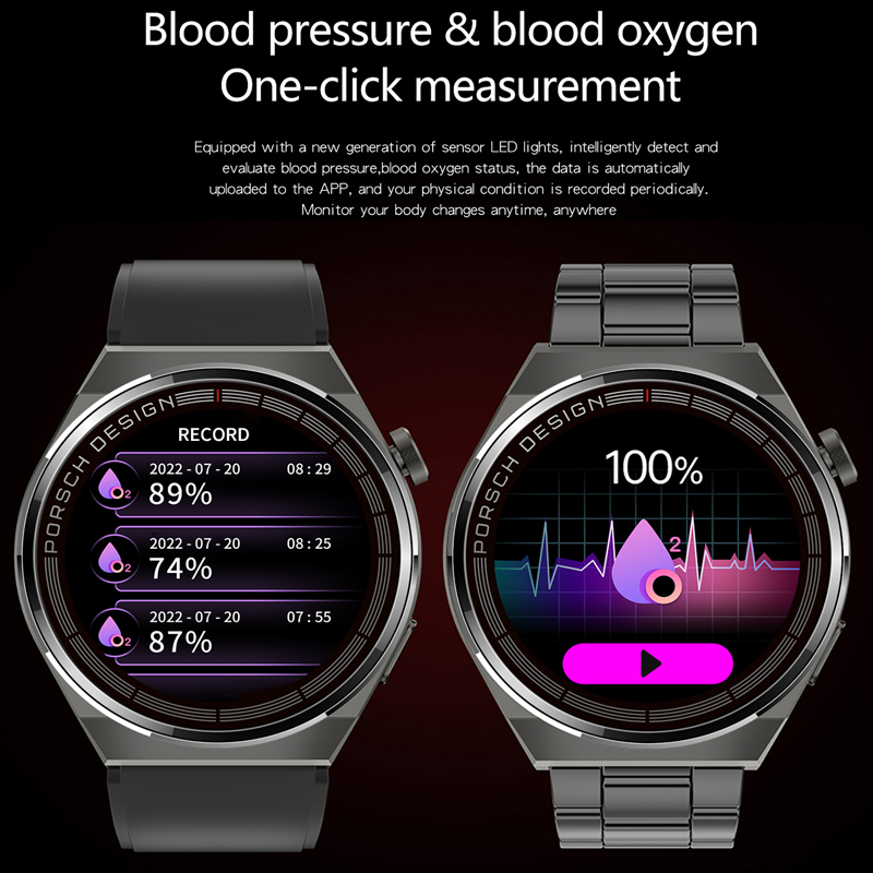 NFC Smartwatch Bluetooth Call Multi-sport IP68 Waterproof Heart Rate Blood Pressure Blood Oxygen Monitoring Smart Watch
