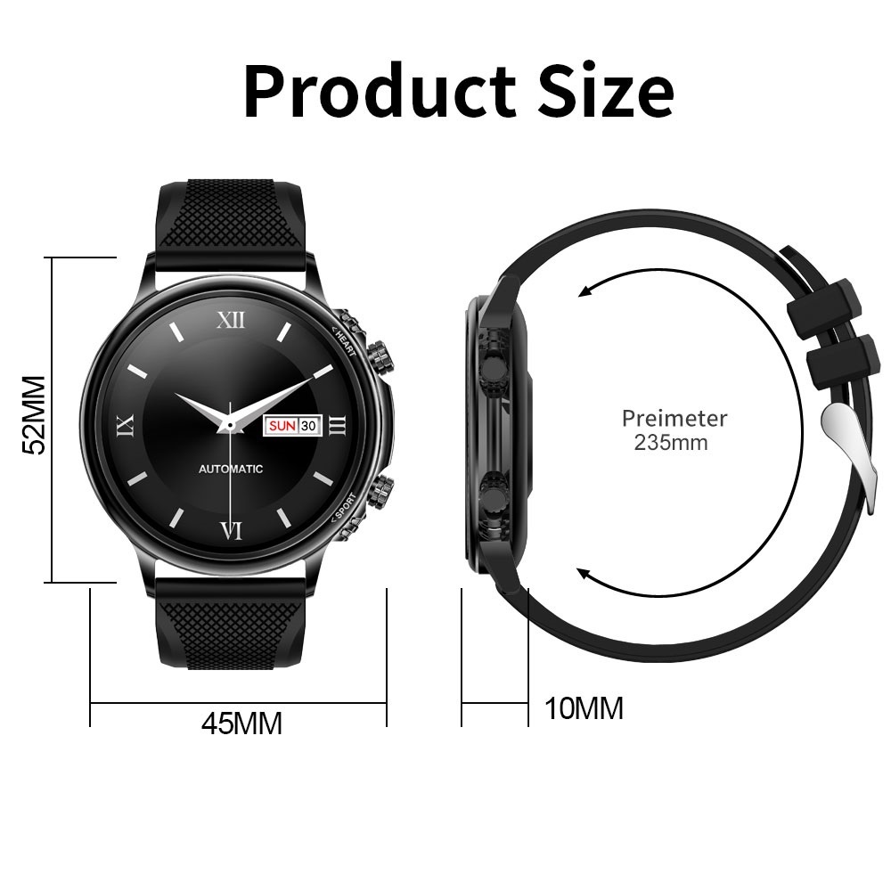 Smart Watch 1.32 Waterproof Oxygen Blood Pressure Bluetooth 5.0 Magnetic Charging Smartwatch