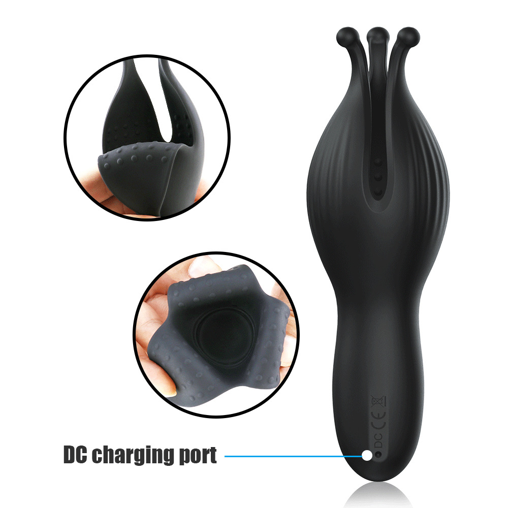 Glans Vibrator Vibrating Penis Head Massager Sex Toys Male Masturbator Adult Toys Testicle Sex Dolls For Men Trainer 2 in 1 Nipple Vibrators and Clitoral Stimulator for Women