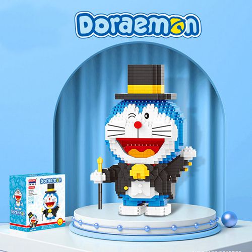 Doraemon Character Machine Cat Diamond Particle Building Blocks Assembled Jingle Cat Model Ornament Toy for Children Gift