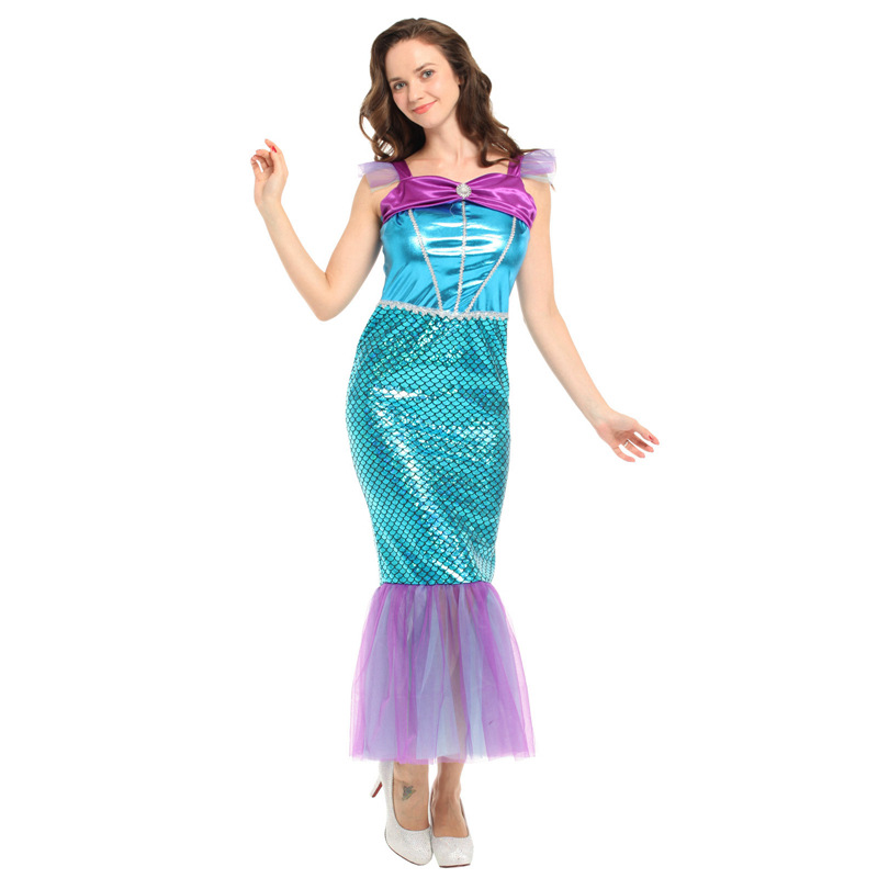 (155~165cm) Mermaid Costume Adult Halloween Costume Women Mermaid Princess Dress