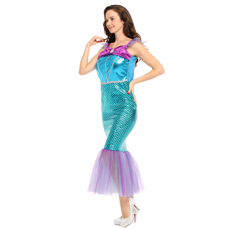 (155~165cm) Mermaid Costume Adult Halloween Costume Women Mermaid Princess Dress