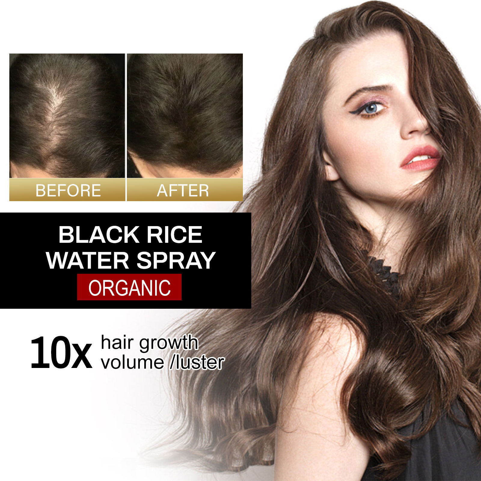 Hair Growth Spray Black Rice Water Spray Strengthen Hair Root Repair Damage Restore Hair Prevent Hair Thinning Dry Repair Hair Care For All Hair Types