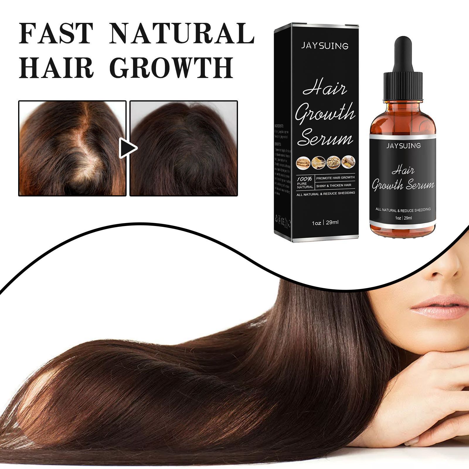 Hair Growth Serum Hair Care Essence Beard Essential Oils Moisturizing Hair Essence Natural Thickening Baldness Unisex