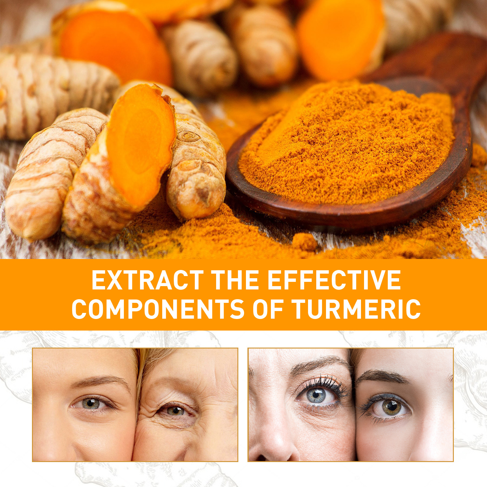 Turmeric Whitening Cream Dark Spot Correcting Melasma Freckle Removal Face Cream Pigmentation Treatment Anti Wrinkle Lift Firm Moisturize Nourish