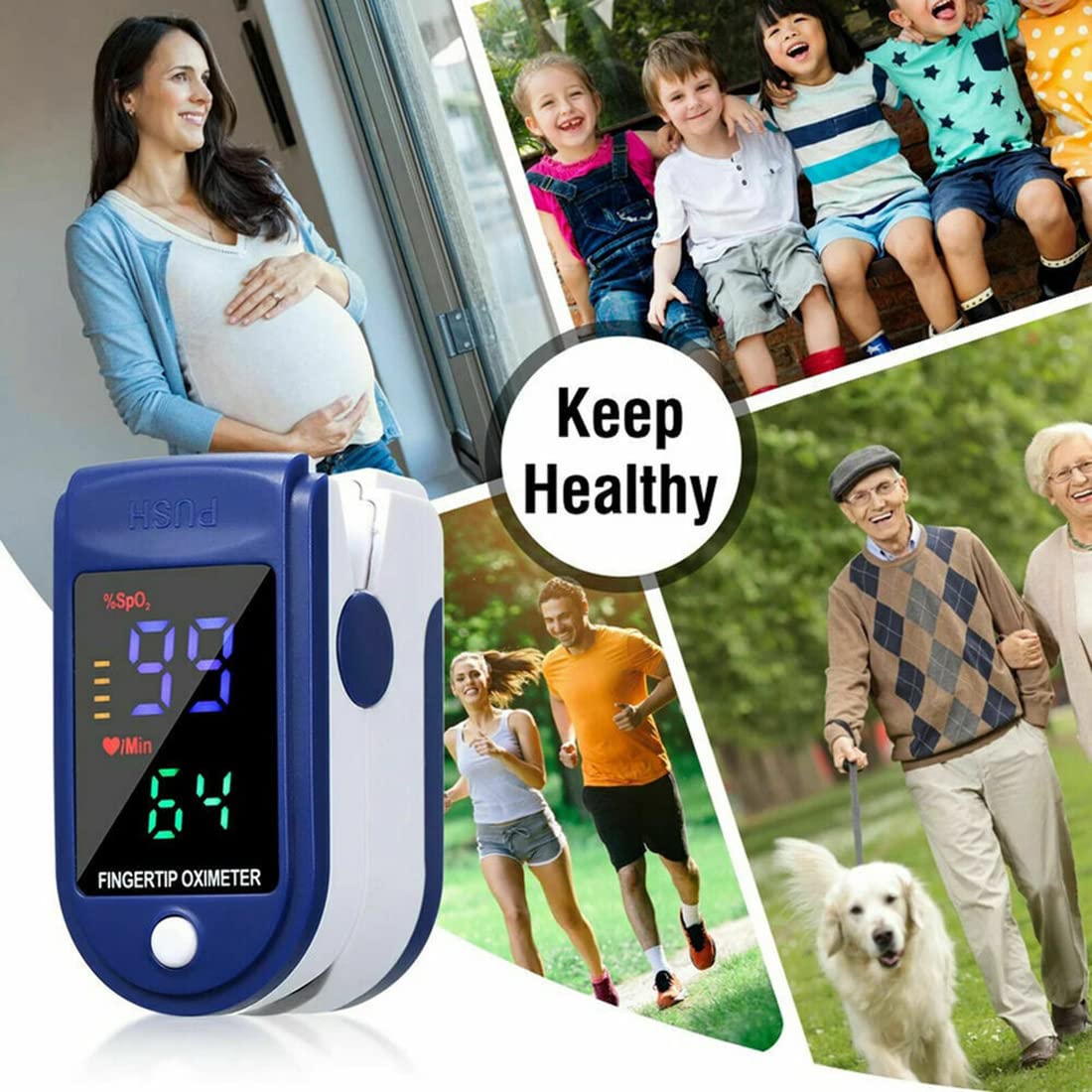 (1pc) Fingertip Pulse Oximeter LED Display Blood Oxygen Saturation for Pulse Rate Heart Rate Monitor SpO2 Health Monitor