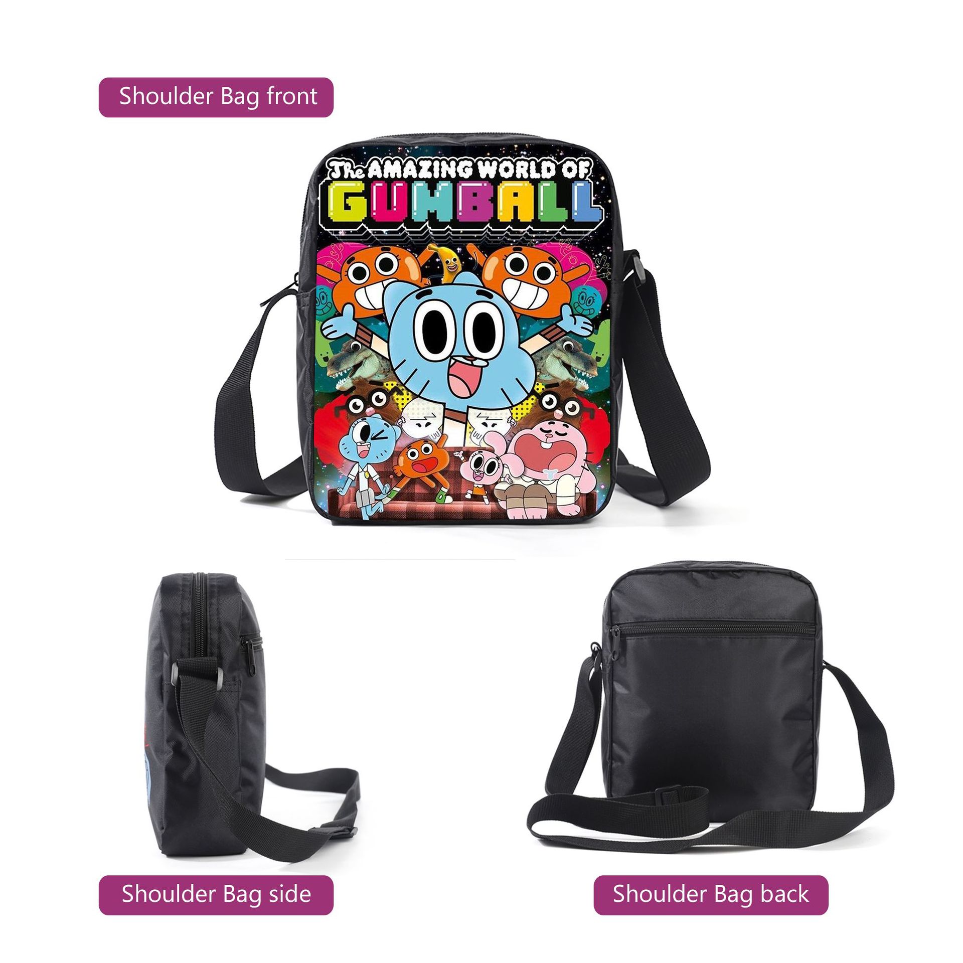 (Style A) The Amazing World Of Gumball Kids Backpack Cartoon Character School Bag
