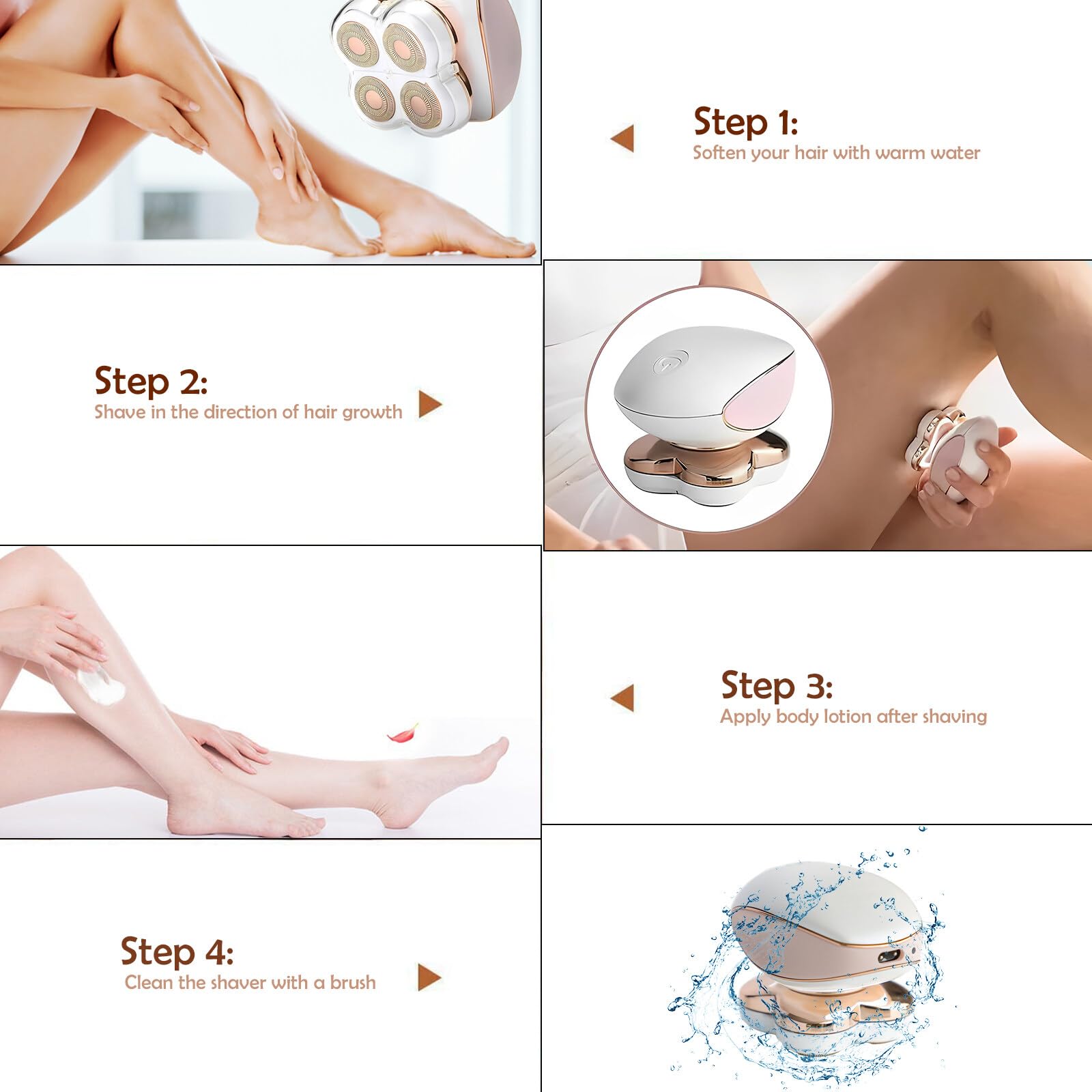 (Hair Remover) Hair Remover for Women Finishing Touch Flawless Legs Hair Remover Bikini Area Electric Razor for Body Arms Bikini Trimmer USB Rechargeable