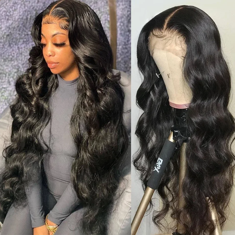(5x5 HD 18inches) HD Transparent 13x4 13x6 Body Wave Lace Front Wig Pre Plucked 360 Lace Frontal Wig Human Hair Wigs For Women 5x5 Wig 200 Density