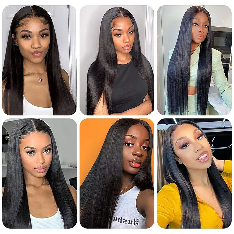 (18 inches) Straight Lace Front Wigs Human Hair Wig for Black Women 18-26inch Natural Color 13x4 Lace Front Human Hair Wig 150 Percent Density