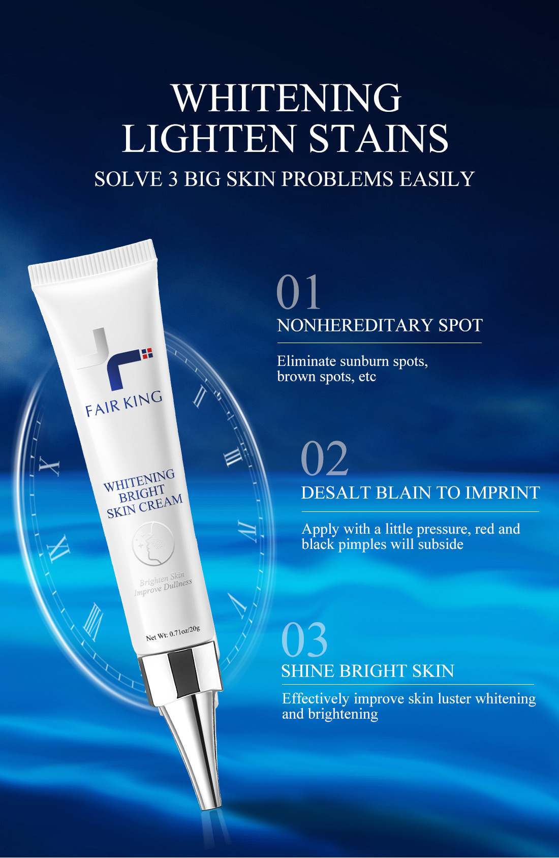 Whitening Anti-Freckle Cream Brighten Skin Tone Remove Freckles Lighten Spots Chloasma Brighten Moisturize Face Skin Care