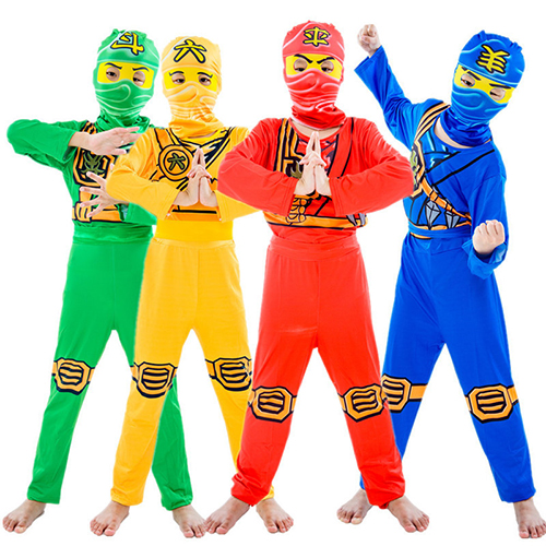 Kids Ninja Cosplay Costume Jumpsuit Set Halloween and Christmas Party Costume Street Costume Ninja Role Playing Costume for Boy and Girl