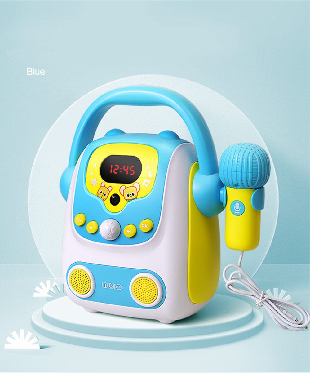 Home Party Karaoke Machine Bluetooth Speaker Music Player Baby Wireless Audio With Microphone Child Recording Lights Toy