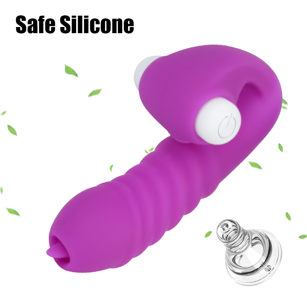 (Purple) Vibrator Dildo Finger Sleeve Female Masturbator Clit Stimulate Tongue Licking Massager Anal Plug Vagina Erotic Exotic Accessories Sex Toys For Women Age 18