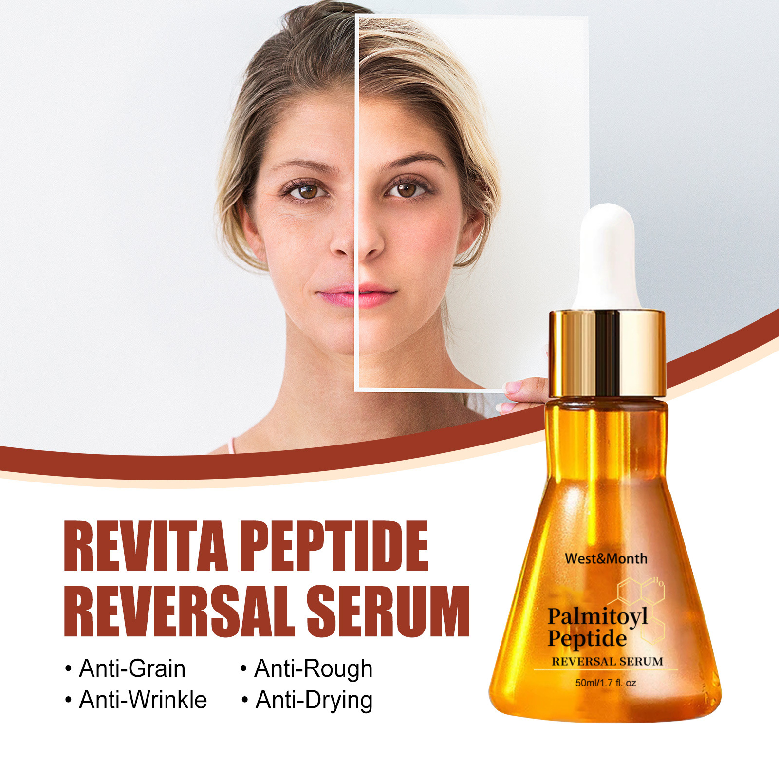 (1 PC) Peptide Essence Moisturiz Face Essence Light Line Firm Rejuvenating Care Face Nourish Face Revitapeptide Reversal Essence Liquid Resurfacing Face Essence Hydrate