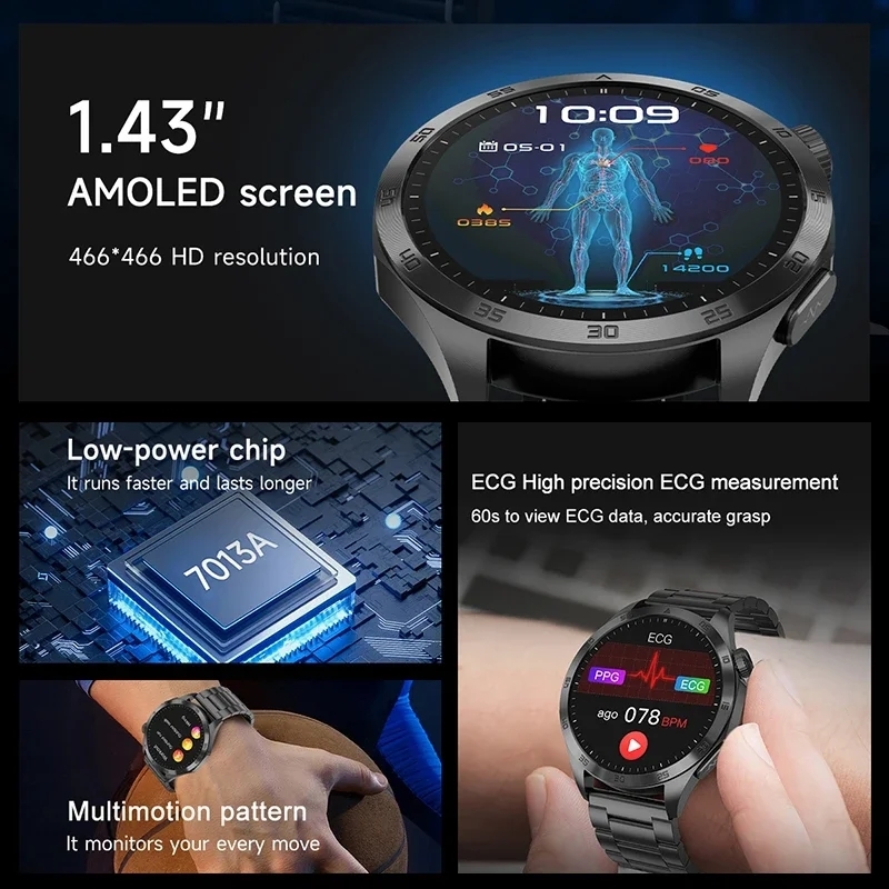 Medical Grade Smart Watch Blood Sugar Blood Lipid Uric Acid Health Smartwatch