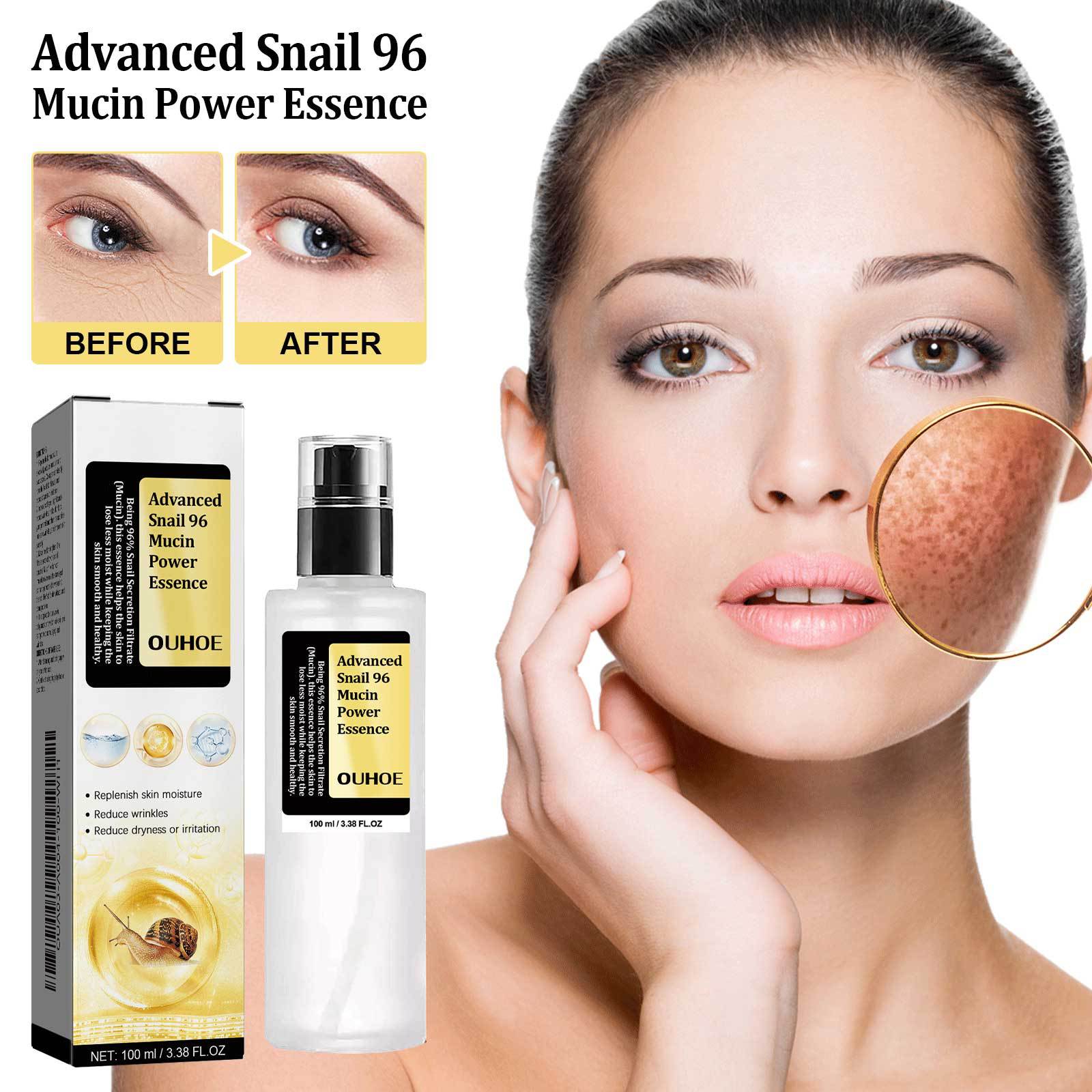 (1 PC) Snail 96 Collagen Face Essence Repair Skin Barrier Moisturizing Fade Dark Black Spots Whitening Face Serum Anti Rrinkle Snail Mucin Essence Treatment